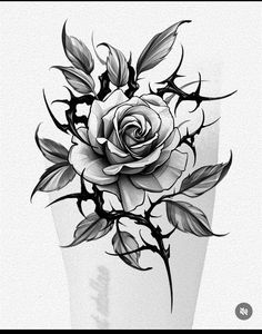 Goth Flowers Tattoo, Gothic Flower Drawing, Rosa Tattoo Designs, Chicano Rose Tattoo, Tattoo Ideas Random, Classic Tattoo For Women, Black Rose Drawing, Blackwork Tattoo Design Ideas, Black Rose Tattoo Design