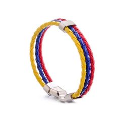 PRICES MAY VARY. 【Material】This flag bracelet is made of PU leather rope wristband and Alloy clasp.never out of style,comfortable wear feeling,long time to use 【Size】Braided leather bracelet Length: 8.7inch, width:0.4inch, these bracelets are suitable for most adult or teens wrist size; Weight 0.49 oz;Inner diameter:6 cm/2.3 inch 【Fashion Style】Our bracelets contain rope wristbands in the style of the national flags of various countries.Such as Belgium Germany France Netherlands Canada Lithuania Flag Bracelet, National Flags, Argentina Flag, Wrap Bangles, Surfer Bracelets, Handmade Leather Bracelets, Braided Leather Bracelet, Leather Weaving, Flag Colors