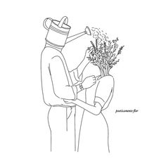 an egyptian man and woman are sprinkling the flowers on each other's heads