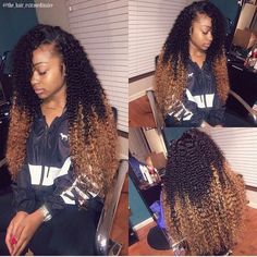 Senior Hairstyles, Curly Hair Sew In, Curly Sew In, Curly Ombre, Weave Hairstyles Braided, Deep Side Part, Jayda Wayda, Ombre Brown