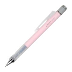 a pink and silver pen sitting on top of a white surface