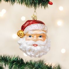 a christmas ornament hanging from a tree