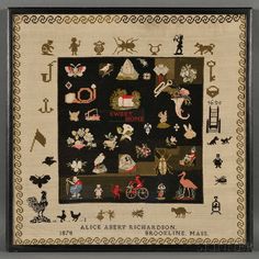 an embroidered sample from alice and the great mouse