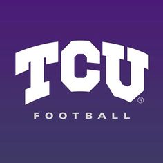 the tcu athletics logo on a purple background