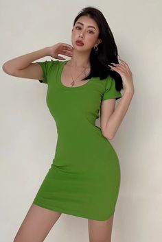 Item Type: DressMaterial: PolyesterPattern: SolidCollar: U-NeckSleeve Length: Short SleeveColor: As PhotoSize: S.M Size(cm) Dress Length Sleeve Length Bust Shoulder Width S 80 12 68-88 34 M 81 12 70-92 35 Fitted Green Dress Solid Color, Green Casual Solid Color Bodycon Dress, Fitted Green Solid Color Dresses, Casual Green Solid Color Bodycon Dress, Stretch Short Sleeve Solid Color Bodycon Dress, Casual Short Sleeve Solid Color Bodycon Dress, Casual Solid Color Short Sleeve Bodycon Dress, Casual Solid Color Stretch Mini Dress, Casual Stretch Mini Dress In Solid Color