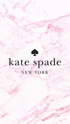 the kate spade new york logo is shown on a marble surface with pink and white colors