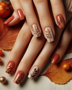 Elevate your fall look with elegant nail designs inspired by the warm colors of the season. Perfect for those who love a touch of sophistication, these autumn nails will add a stylish flair to your seasonal wardrobe. Save this pin for your next nail inspiration! #FallNailDesigns #ElegantNailArt #AutumnStyle #SeasonalNails Discover our Nail Art Nail Wrap Designs Collection - Unleash Your Creativity! Elevate your nail game with our extensive range of artistic and trendy wraps. Autumnal Nail Designs, Autumn Leaf Nails, Elegant Fall Nail Designs, Fall Leaves Nail Art, Copper Nails, Elegant Nail, Elegant Nail Art, Elegant Nail Designs, Seasonal Wardrobe