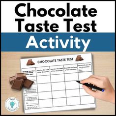 chocolate taste test activity for kids to practice their writing skills with the help of a teacher