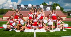 the cheerleaders are posing for a photo