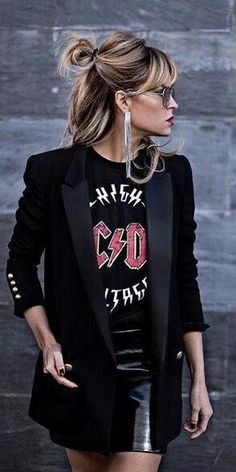 Look Disco, Rok Outfit, Women Fashion Edgy, Winter Chic