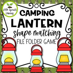 the camping lanterner shape matching file folder game