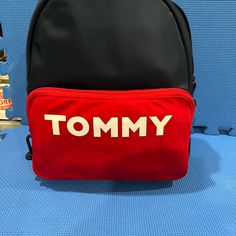 Tommy Hilfiger Cory Ii Medium Dome Backpack Navy/Red/White One Size Trendy Logo Backpack Bag, Trendy Logo Backpack, Tommy Hilfiger Travel Backpack, Tommy Hilfiger Red Bag For Everyday Use, Tommy Hilfiger Bags Backpacks, Tommy Hilfiger Backpack, Camo Backpack, Denim Backpack, Quilted Backpack