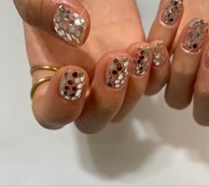 Glitter Sparkle Nails, Nye Nail Ideas, Thrift Style, Caviar Nails, Nyc Nails, Silver Glitter Nails, Sparkle Nails, Fire Nails, Dream Nails