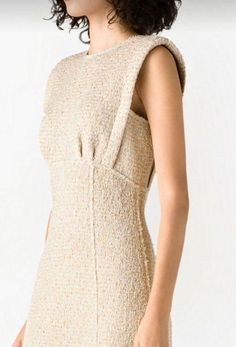 Gowns Dresses Elegant, Knitwear Fashion, Sleeveless Midi Dress, Beige Dresses, Tweed Dress, Fashion Mistakes, 가을 패션, 10 Pounds, Midi Dress Sleeveless