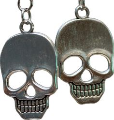 Adjustable Gothic Skull Earrings, Nickel-free Skull Earrings In Punk Style, Nickel Free Metal Skull Earrings, Skull Shaped Metal Earrings For Gifts, Skull-shaped Metal Earrings With Ear Wire, Metal Skull Earrings With Ear Wire, Skull Shaped Metal Earrings, Silver Skull Earrings With Ear Wire, Adjustable Skull-shaped Earrings With Ear Wire