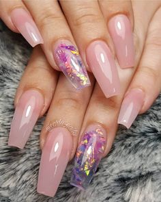 Mauve Nails, Glitter Accent Nails, Baby Pink Nails, Pink Nail Art, Pink Acrylic Nails, Acrylic Nail Art, Crystal Nails, Prom Nails