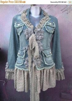 an old jacket with ruffles and lace on it