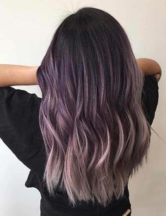 Purple Ombre Hair Color, Pastel Balayage, Purple Hair Color Ombre, Hair Color Ombre, Ombre Hair Color Ideas, Best Ombre Hair, Purple Ombre Hair, Brown Ombre Hair, Dusty Lavender