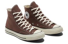 Converse Chuck 70 High 'Squirrel Friend Brown' A02755C (SNKR/Unisex/Non-Slip/High Top/Wear-resistant) High Top Converse Brown, Converse Cafe, Converse Chuck 70 Brown, Apocalypse Shoes, Brown Converse Aesthetic, Dark Brown Converse, Brown Converse High Tops, Autumn Converse, Brown Converse Outfit