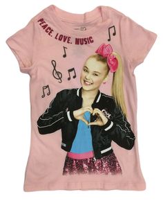 Jojo Siwa Girls Pink Peace Love Music Short Sleeve T-Shirt Tee Shirt XS (4-5) She will love wearing this cute pink short sleeved Jojo Siwa "peace, love, music" t-shirt with glitter accents! Girl's size x-small (4-5) 50% cotton, 50% polyester Made in Mexico Payment We accept PayPal as our payment method. Immediate payment is required. If you have any questions about payment, please feel free to contact our customer support team. Return Policy We have a no hassle return policy If you are unhappy w Peace Love Music, Jojo Siwa, Love Music, Support Team, Pink Shorts, Peace Love, Cute Pink, Pink Girl, Peace And Love