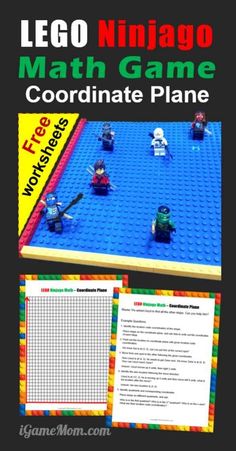 lego ninjao math game coordinate plane with instructions for students to practice the number line