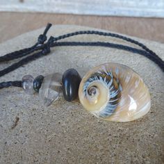 Chunky Moon Shell, BeachPebble, Quartz Crystal, Super Seven necklace all-natural ocean jewelry & handmade Australia, NaturesArtMelbourne Simply Beautiful, Jewelry Handmade, Clear Quartz, Crystal Necklace, Quartz Crystal, All Natural