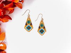 Hypoallergenic Gold Bohemian Beaded Earrings, Earrings Fall, Bead Work Jewelry, Work Jewelry, Seed Bead, Vienna, Beaded Earrings, Bead Work, Seed Beads