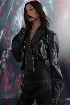 Unleash your inner darkness with the Renegade Shadows Jacket. This cropped, high-waisted PU leather jacket features edgy zipper details and a daring hollow-out design, making it the ultimate statement piece for any gothic-inspired outfit. Inner Darkness, Edgy Jacket, Pu Leather Jacket, The Eclipse, Popular Outfits, Zipper Detail, New Instagram, Moto Jacket, Girls Night