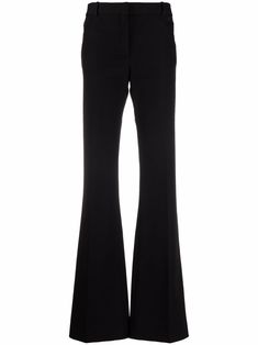 Black stretch cotton flared tailored trousers from Frame featuring flared, concealed clasp fastening, belt loops and two rear welt pockets. Flared Trousers, Flare Trousers, Tailored Trousers, Jeans Flare, Black Stretch, Welt Pockets, Welt Pocket, Stretch Cotton, Bell Bottom Jeans