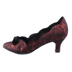 Step into Halloween enchantment with our Red and Black Lace Vampire Vintage Low Heel Pumps. Embrace gothic elegance with these hauntingly stylish shoes, perfect for a bewitching Halloween look. Handcrafted US sizing. Fits true to size. Heel height: 2" / 50 mm approx Product measurements were taken using size 8. Please note that measurements may vary by size. Mysterious red and black lace design for a gothic, vintage feel. Low heel for comfort during Halloween festivities. Perfect for a vampire-inspired or bewitching Halloween costume. Elevate your spooky style with these unique pumps. Closed Toe Heels For Halloween Party, Halloween Party Closed Toe Heels, Gothic Heels With Round Toe, Black Gothic Heels For Evening, Gothic Black Heels For Evening, Gothic Black Evening Heels, Fitted Gothic Heels With Round Toe, High Heel Party Heels For Halloween, Halloween Party High Heels