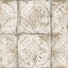 Tin Tile Neutral Wallpaper from the Grunge Collection by Galerie Wallcoverings Wood And Concrete, Tin Tiles, Neutral Wallpaper, Cream Wallpaper, Concrete Texture, W Wallpaper, Tile Wallpaper, Beige Wallpaper, Accent Wallpaper