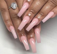 Pink Clear Nails, Light Pink Acrylic Nails, December Nails, Plain Nails, Pink Gel Nails, Thanksgiving Nails, Nail Swag, Pink Acrylic