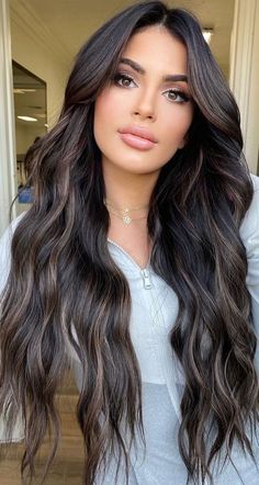 Dark Hair Color, Brunette Ombre, Black Hair Balayage, Brunette Balayage, Brunette Hair With Highlights, Balayage Hair Dark