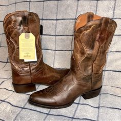 Dan Post Men's Albany Tan Leather Western Boots Dp 26682 Size: 13d Color: Tan (But I Think They Look Closer To A Brown Color) Condition: Brand New With Tags And Original Box Material: Leather Outsole, Leather Lining, Leather Shaft Ultimate Flex Insole Toe: Round Toe Boot Height: 14” Heel: 1 3/4” Circumference At Boot Opening: 14” Sole Width: 4” Shipping: Will Be Packaged And Shipped With Original Dan Post Boot Box With Wrapping. Rustic Leather Work Boots With Snip Toe, Leather Work Boots With Snip Toe, Western Moc Toe Business Boots, Western Snip Toe Boots For Business, Western Moc Toe Boots For Business, Western Style Leather Work Boots With Closed Toe, Rugged Brown Work Boots With Almond Toe, Brown Snip Toe Work Boots With Leather Lining, Rugged Brown Almond Toe Work Boots