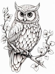 Explore & Learn: Owl Coloring Pages for Kids Pyrography Designs, Armband Tattoos, Optical Illusion Wallpaper, Owl Coloring Pages, Owl Tattoo Design, Drawing Tutorial Face