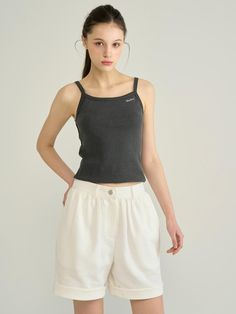 Composition : Shell: 100% cotton Coloring: 100% cottonColor : Dark Gray_DG1_55,Dark Gray_DG1_66Country of Origin : KOREA Color Lines, Cami Tanks, Dark Gray, Sleeveless Top, Composition, Top Outfits, Tank Tops, The Originals, Clothes For Women