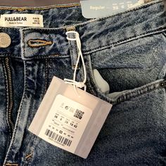 Pull & Bear Denim Pull & Bear Straight Leg High Rise Jeans Pull And Bear Pants, Men Pics, Pull Bear Jeans, Bear Jeans, Pull And Bear Jeans, Trendy Pants, Pull And Bear, Jean Large, Bleached Denim