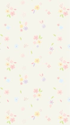 a flowery wallpaper with pastel colors and small flowers on the bottom half of it