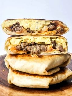 Breakfast Crunch Wrap Recipe » Homemade Heather Tortilla Crunch Wrap, Breakfast Tortilla, Large Breakfast, Breakfast Sandwich Recipes