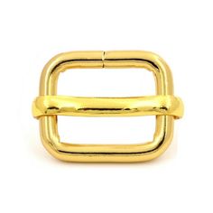 a gold buckle on a white background