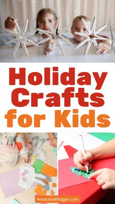 Holiday Crafts for Kids Diy Preschool Crafts, No Prep Christmas Crafts For Kids, Quick Easy Christmas Crafts For Kids, Easy Christmas Crafts For Kids To Make, Diy Christmas Crafts For Kids, Holiday Craft Ideas, Easy Kids Christmas, Popsicle Stick Christmas Crafts, Homemade Christmas Crafts