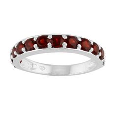 Show details for Sterling Silver 1.40ct Thai Garnet Half Eternity Style Ring Half Eternity Ring, Ring Crafts, Bling Rings, Garnet Rings, Fine Rings, Engagement Ring Settings, Eternity Ring, Wedding Rings Engagement