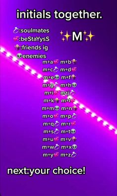 a purple background with the words initals together