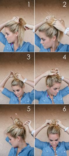 Top 10 Super Easy 5-Minute Hairstyles For Busy Ladies 5 Minute Hairstyles, Messy Bun Tutorial, A Messy Bun, Bun Tutorial, Smink Inspiration, Top Hairstyles, Messy Bun Hairstyles, Viria, Haircuts For Long Hair