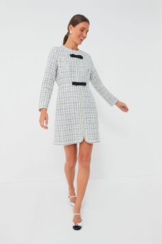 Womens Tweed Dress, White Tweed Dress Outfit, Tweed Dress Outfit Classy, Preppy Work Outfits Women, Tweed Dress Outfit, Preppy Work Outfit, Sunday Attire, White Tweed Dress, Corporate Girl