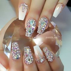 Cute Easy Nail Designs, Cute Simple Nails, Wedding Nails Design, Nails Wedding, Super Nails, Nail Art Wedding, Ideas Nails, Led Backlight, Crystal Nails