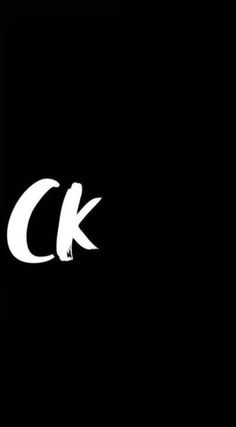 the letter ck is written in white on a black background