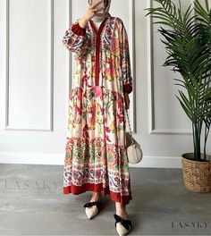 Lasaky - Exquisite Floral Dragon Embroidered Dress for Women Red Floral Embroidered Dress For Fall, Red Long Embroidered Dress, Spring Red Maxi Dress With Floral Embroidery, Red Floral Print Long Maxi Dress, Red Embroidered Maxi Dress For Vacation, Dragon Sleeve, Irregular Skirt, Salwar Designs, Flower Skirt