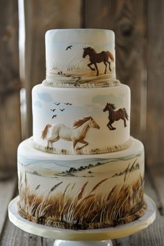 Meadow Gallop: A Birthday Cake That Races with the Wind Horse Cake Ideas, Horses Cake, Barn Cake, Food For The Gods, Horses Galloping