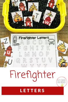 the firefighter letters and numbers are displayed in a yellow tray